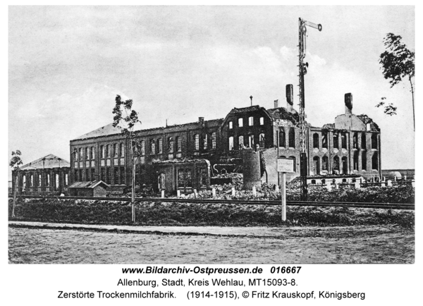 Allenburg, Zerstörte Trockenmilchfabrik