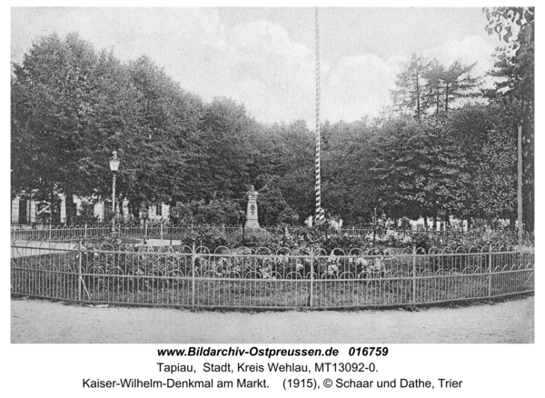 Tapiau, Kaiser-Wilhelm-Denkmal am Markt