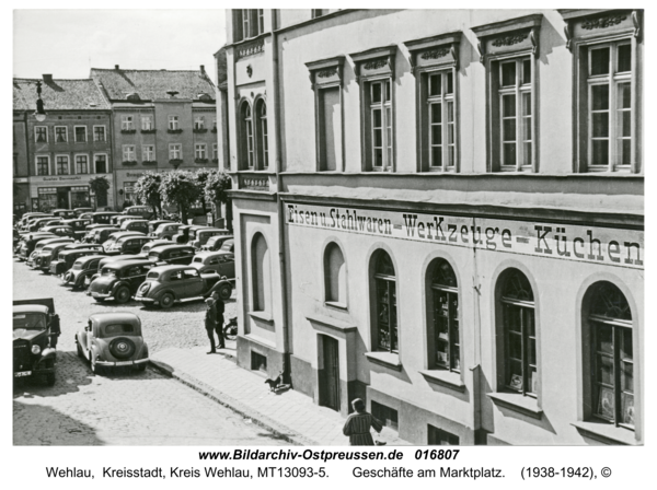 Wehlau, Geschäfte am Marktplatz