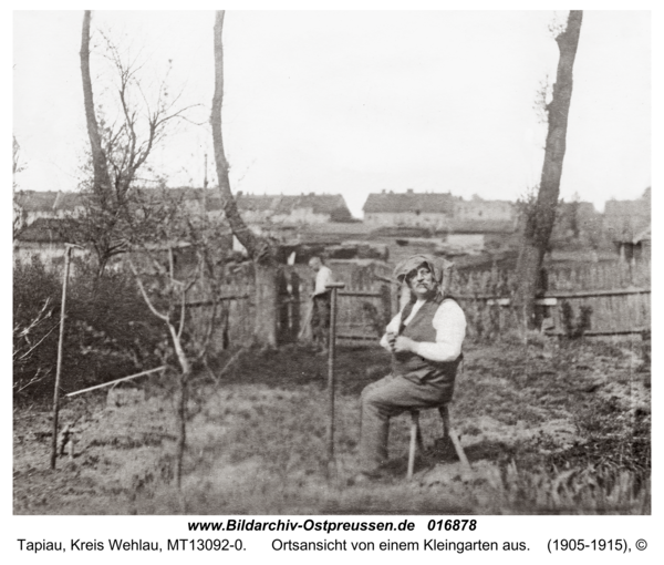 Tapiau, Ortsansicht von einem Kleingarten aus