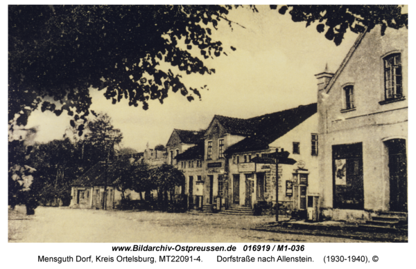 Mensguth, Dorfstraße nach Allenstein