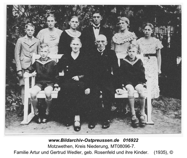 Motzwethen, Familie Artur und Gertrud Wedler, geb. Rosenfeld und ihre Kinder