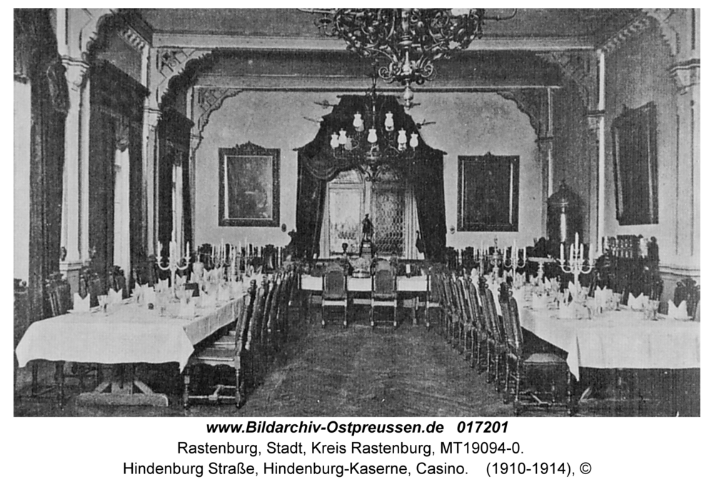Rastenburg, Hindenburg Straße, Hindenburg-Kaserne, Casino