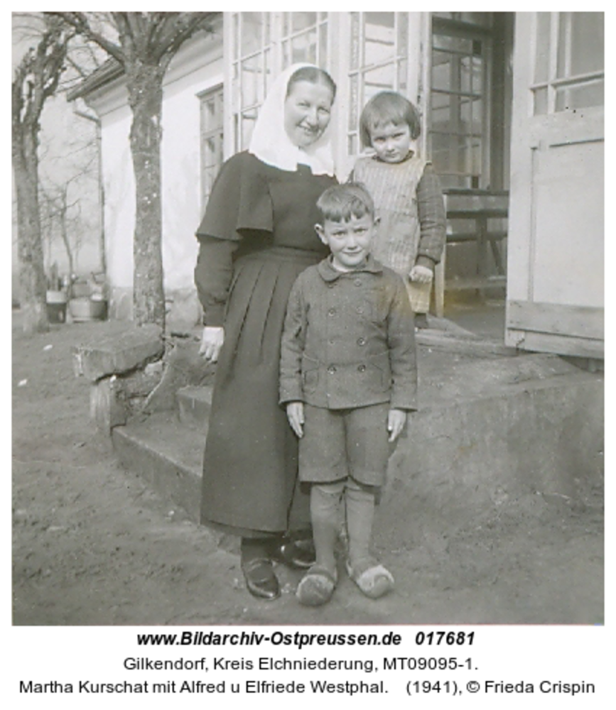 Gilkendorf, Martha Kurschat mit Alfred u Elfriede Westphal