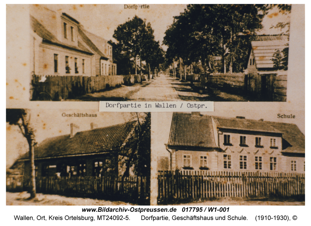 Wallen, Dorfpartie, Geschäftshaus und Schule