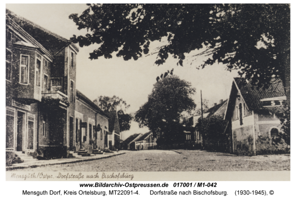 Mensguth, Dorfstraße nach Bischofsburg