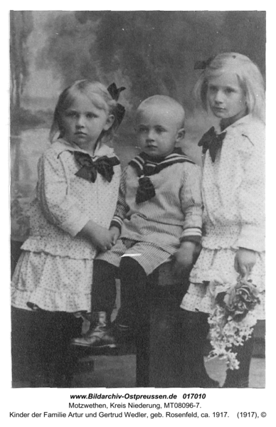 Motzwethen, Kinder der Familie Artur und Gertrud Wedler, geb. Rosenfeld, ca. 1917