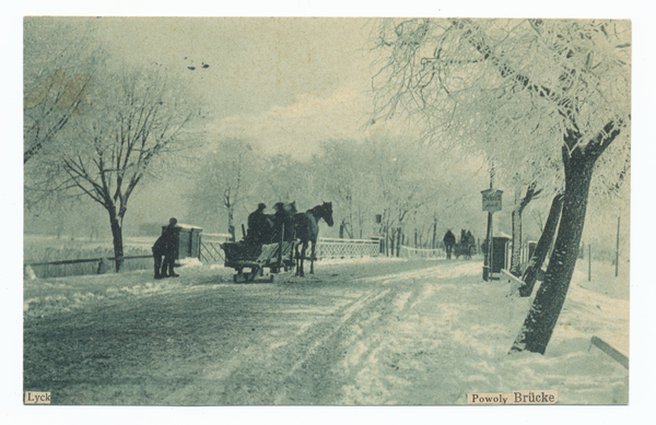 Lyck, Powoly Brücke im Schnee