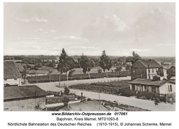 Bajohren Kr. Memel, Nördlichste Bahnstation des Deutschen Reiches