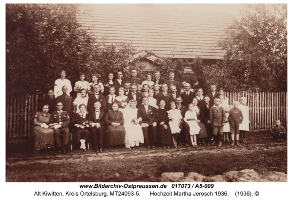 Alt Kiwitten, Hochzeit Martha Jerosch 1936