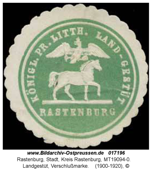 Rastenburg, Landgestüt, Verschlußmarke