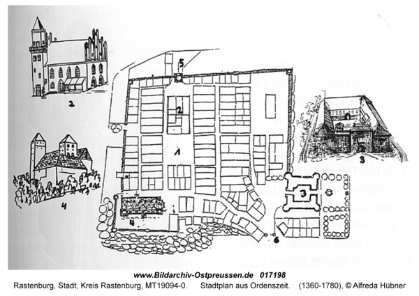 Rastenburg, Stadtplan aus Ordenszeit