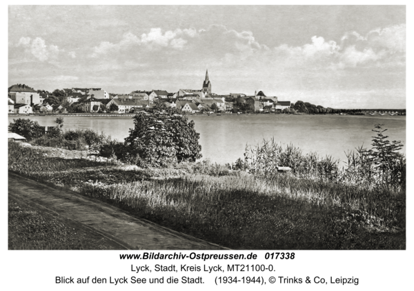 Lyck, Blick auf den Lyck See und die Stadt