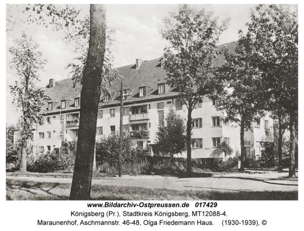 Königsberg, Maraunenhof, Aschmannstr. 46-48, Olga Friedemann Haus