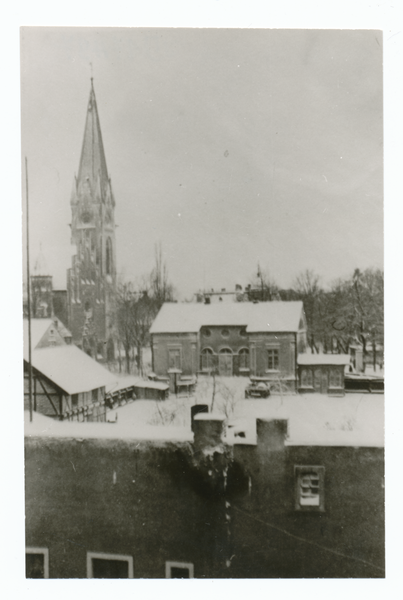 Tilsit, Die Kreuzkirche von der Stiftsstraße aus