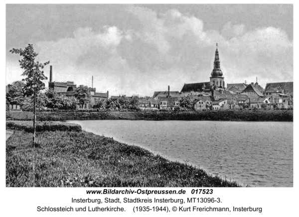 Insterburg, Schlossteich und Lutherkirche