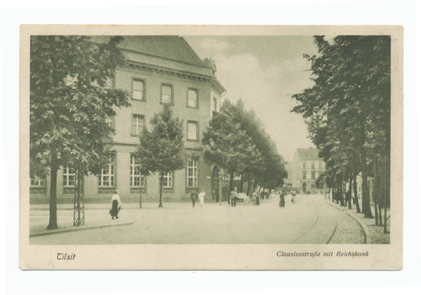 Tilsit, Clausiusstraße mit Reichsbank