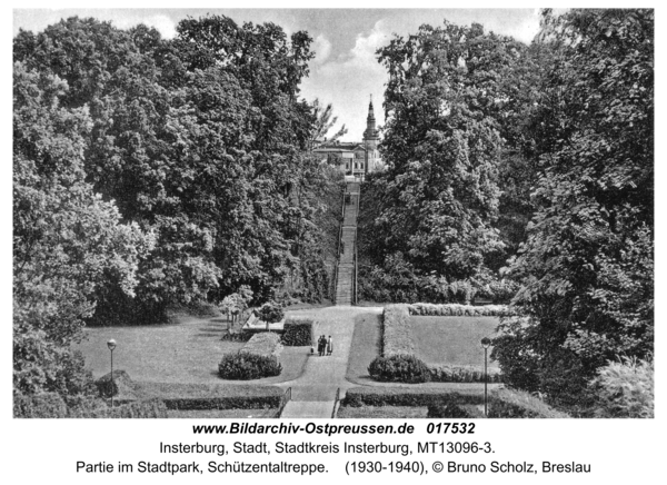 Insterburg, Partie im Stadtpark, Schützentaltreppe