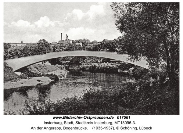 Insterburg, An der Angerapp, Bogenbrücke