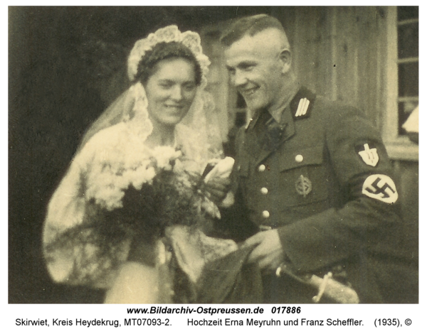 Skirwiet, Hochzeit Erna Meyruhn und Franz Scheffler