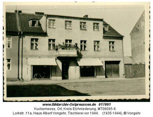 Kuckerneese, Lorkstr. 11a, Haus Albert Vongehr, Tischlerei vor 1944