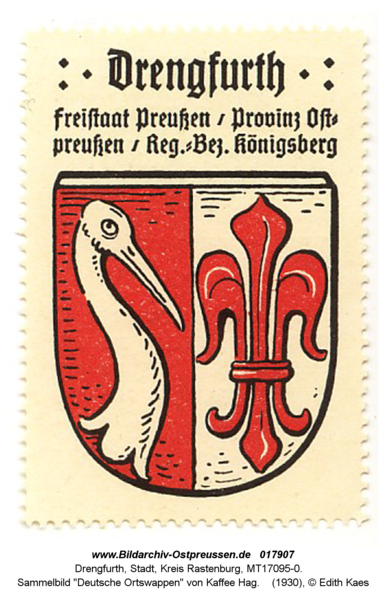 Drengfurt, Sammelbild "Deutsche Ortswappen" von Kaffee Hag