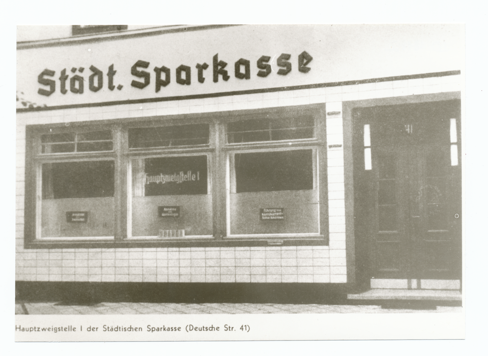 Tilsit, Deutsche Str., Hauptzweigstelle der Städtischen Sparkasse