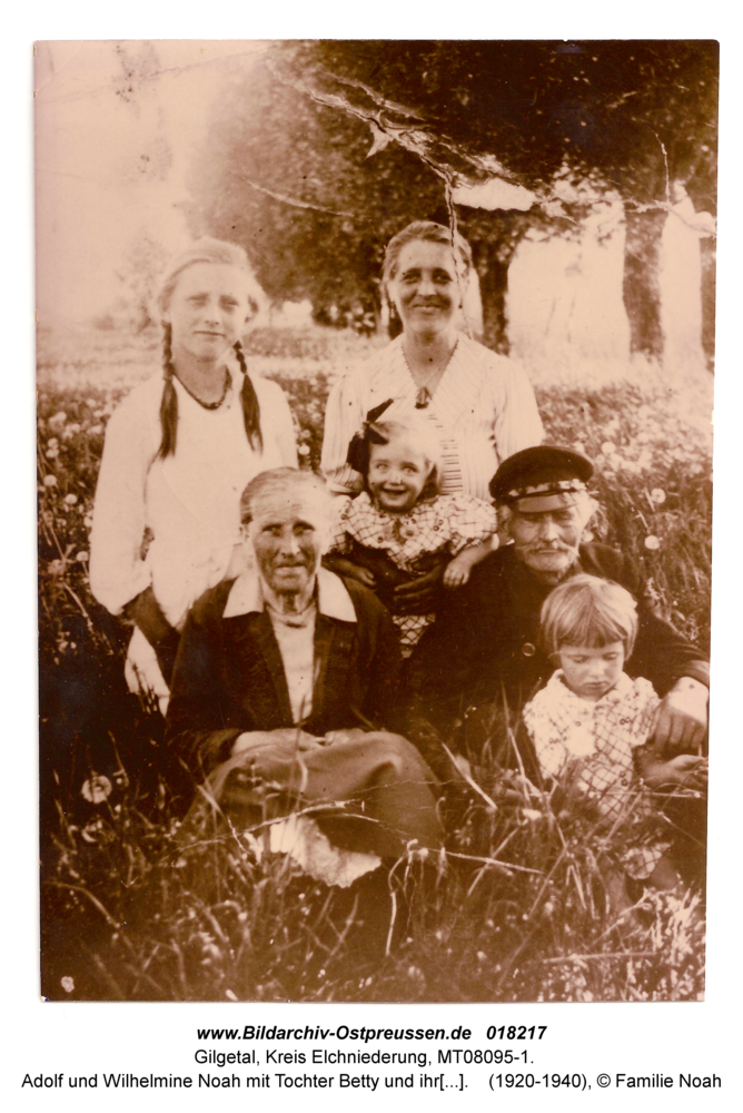 Gilgetal, Adolf und Wilhelmine Noah mit Tochter Betty und ihren Enkeln