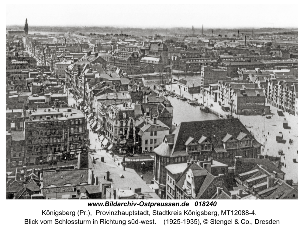 Königsberg, Blick vom Schlossturm in Richtung süd-west