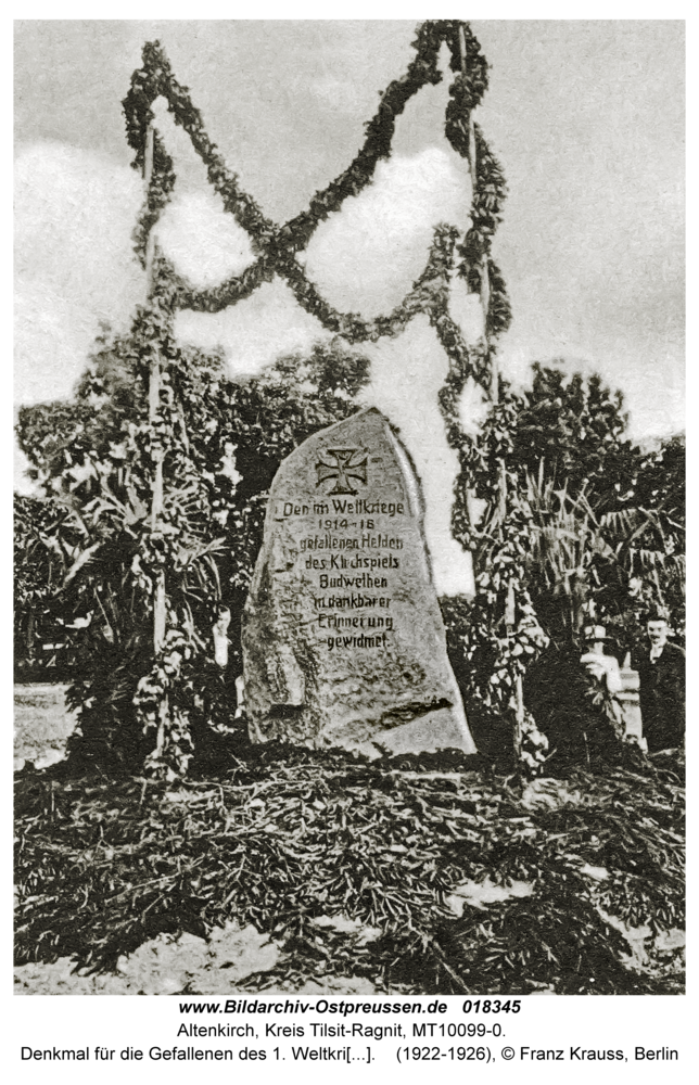 Altenkirch fr. Budwethen, Denkmal für die Gefallenen des 1. Weltkrieges