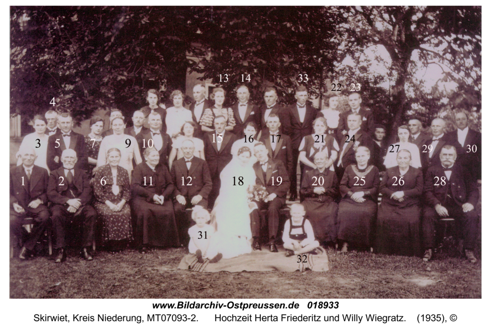 Skirwiet, Hochzeit Herta Friederitz und Willy Wiegratz