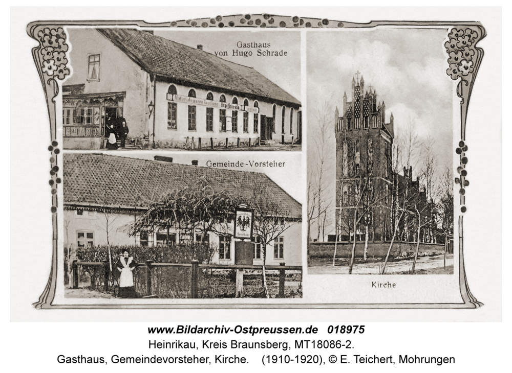 Heinrikau, Gasthaus, Gemeindevorsteher, Kirche
