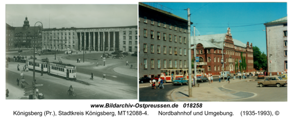 Königsberg, Nordbahnhof und Umgebung