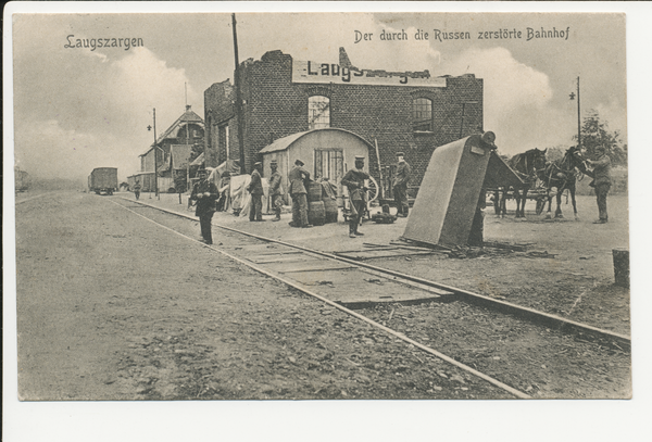 Laugßargen, Zerstörter Bahnhof