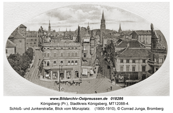 Königsberg, Schloß- und Junkerstraße, Blick vom Münzplatz