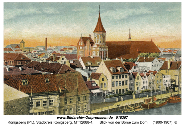 Königsberg (Pr.), Blick von der Börse zum Dom