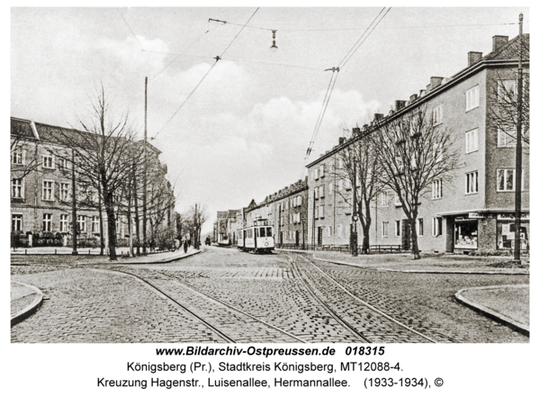 Königsberg, Kreuzung Hagenstr., Luisenallee, Hermannallee