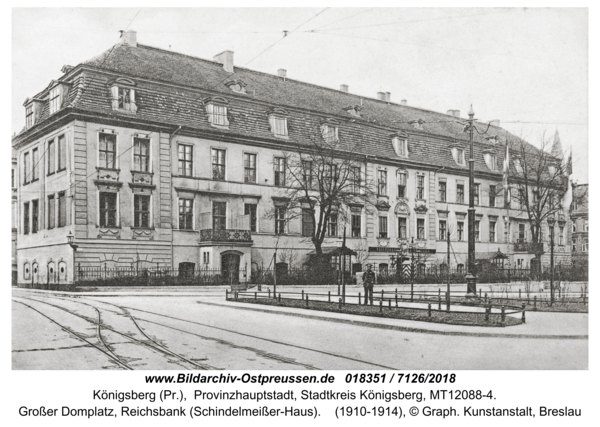 Königsberg (Pr.), Großer Domplatz, Reichsbank (Schindelmeißer-Haus)