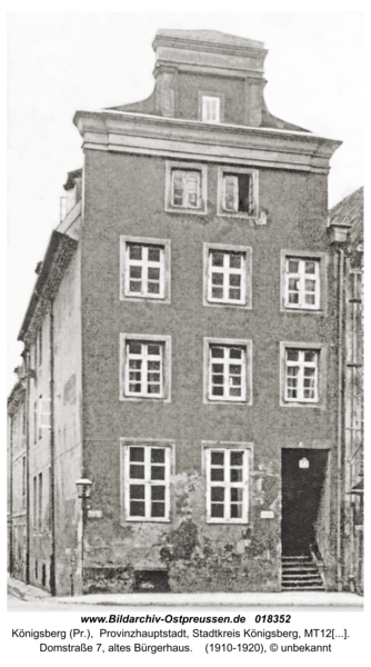 Königsberg (Pr.), Domstraße 7, altes Bürgerhaus