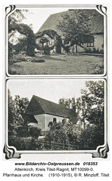 Altenkirch fr. Budwethen, Pfarrhaus und Kirche