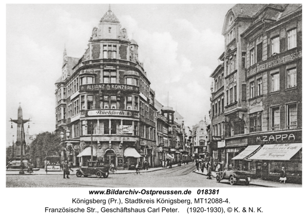 Königsberg, Französische Str., Geschäftshaus Carl Peter