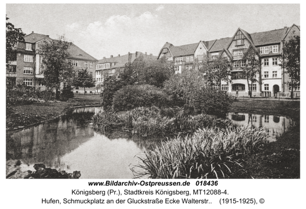 Königsberg, Hufen, Schmuckplatz an der Gluckstraße Ecke Walterstr.