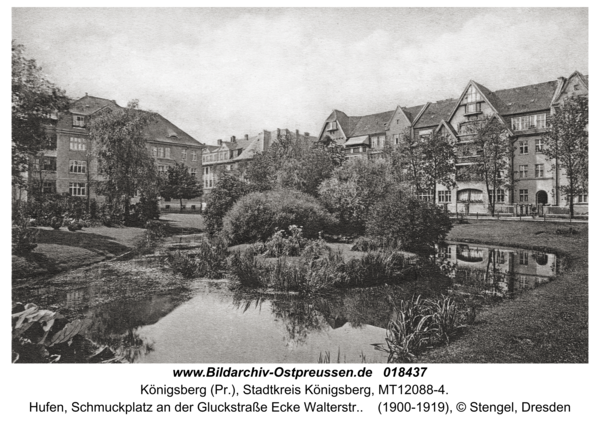 Königsberg, Hufen, Schmuckplatz an der Gluckstraße Ecke Walterstr.