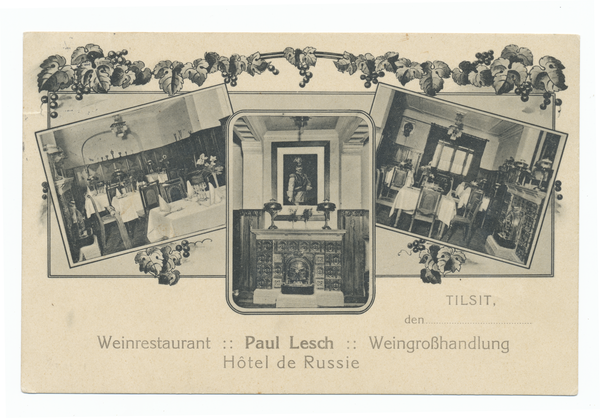 Tilsit, "Hotel de Russie", Weinrestaurant, Innenausstattung