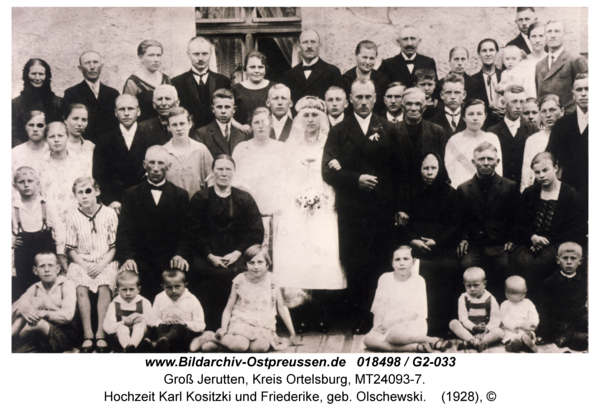 Groß Jerutten, Hochzeit Karl Kositzki und Friederike, geb. Olschewski