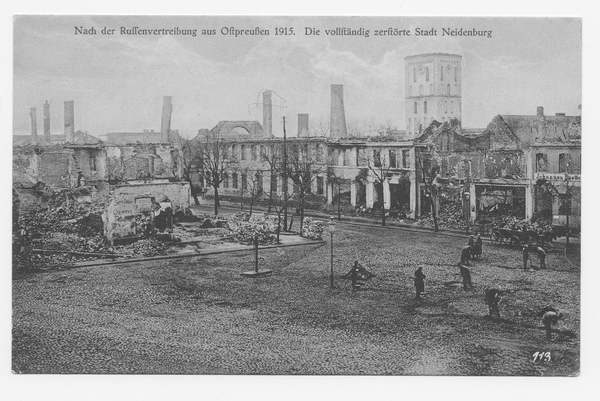 Neidenburg, Markt nach der Zerstörung von 1915