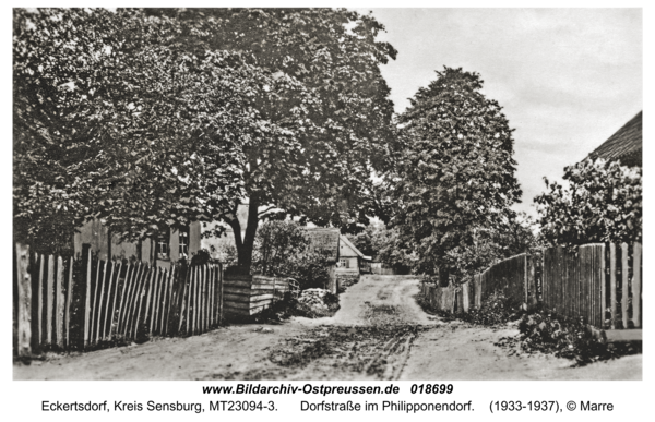 Eckertsdorf, Dorfstraße im Philipponendorf