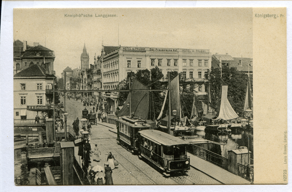 Königsberg, Blick über die Krämerbrücke in die Kantstraße