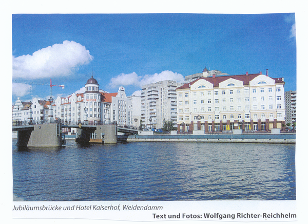 Königsberg, Weidendamm, Jubiläumsbrücke und Hotel Kaiserhof