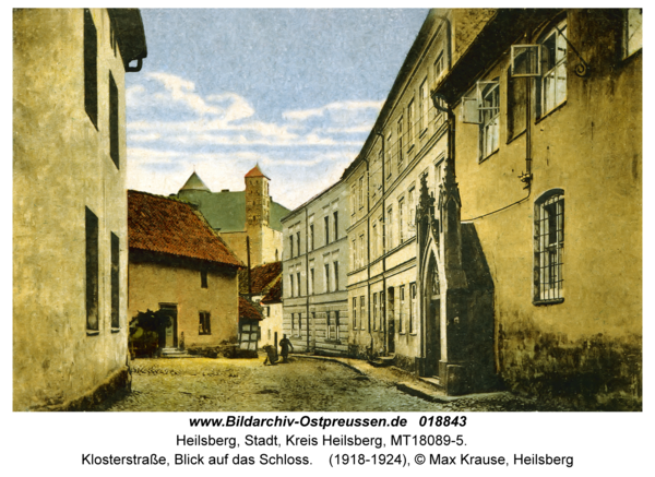 Heilsberg, Klosterstraße, Blick auf das Schloss